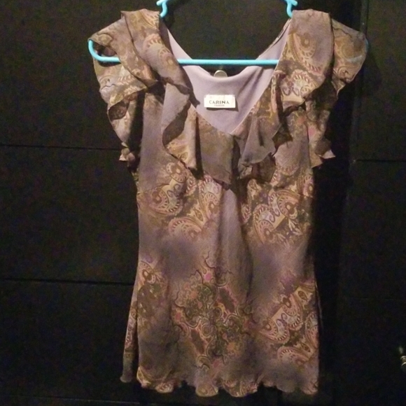 Purple paisley pattern top - Picture 1 of 3